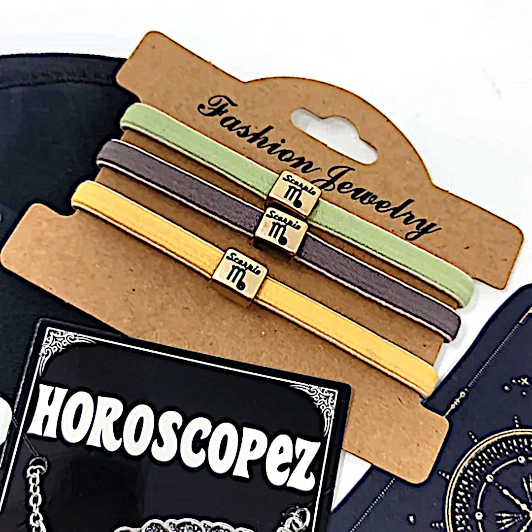 Scorpio Zodiac Bundle | Necklace Hair Ties Black Face Mask 3 Foil Stickers - Horoscopez - Necklaces