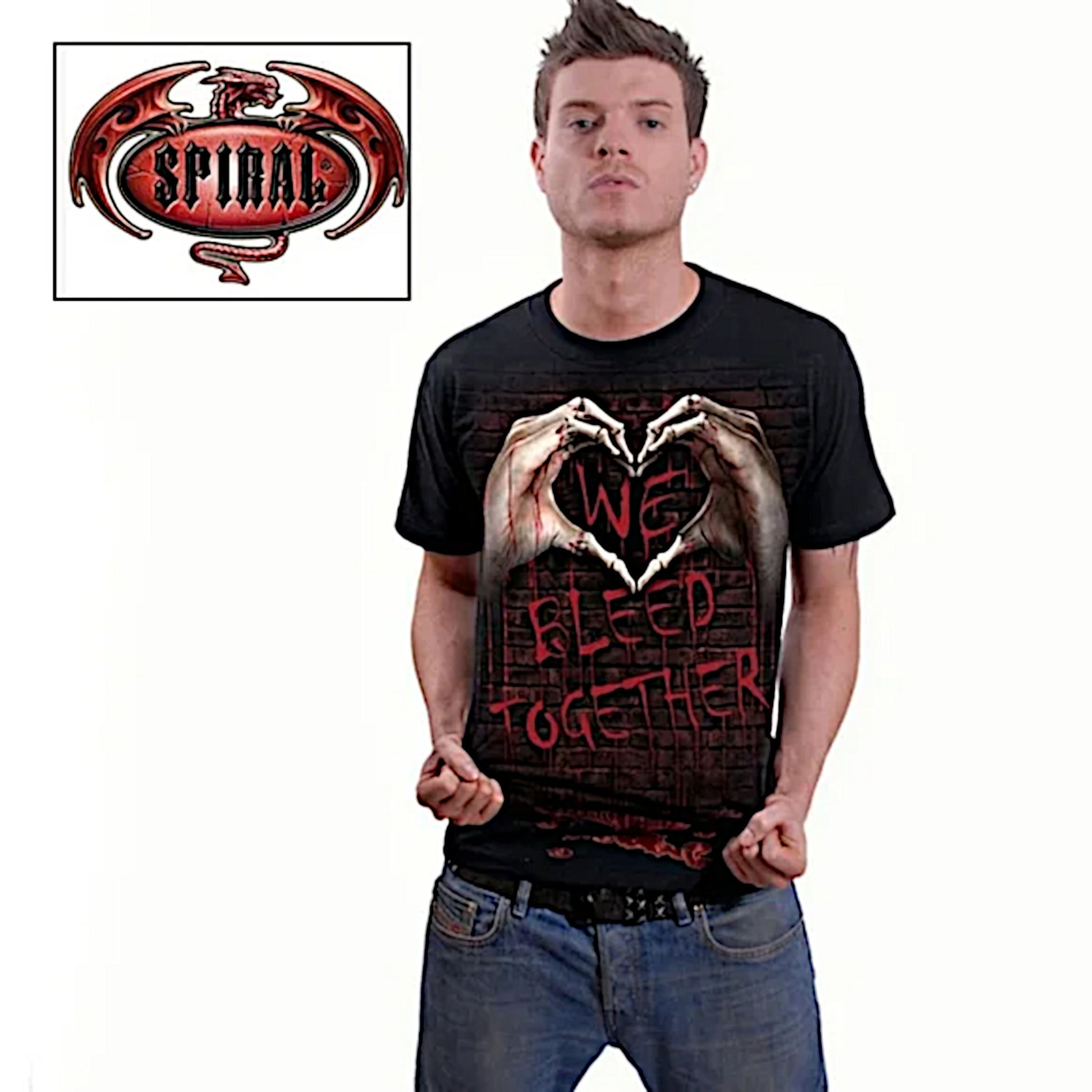 Men's Graphic Tee | We Bleed Together | Covid-19 Collectors Black Tee - Spiral Direct - Shirts