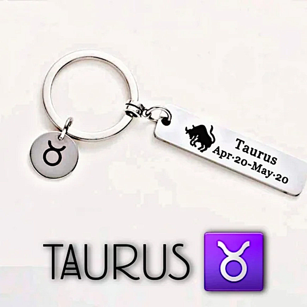 Taurus Zodiac Bundle | 3 Leather Bracelets Keychain Hair Tie Foil Stickers Mask - A Gothic Universe - Bracelets